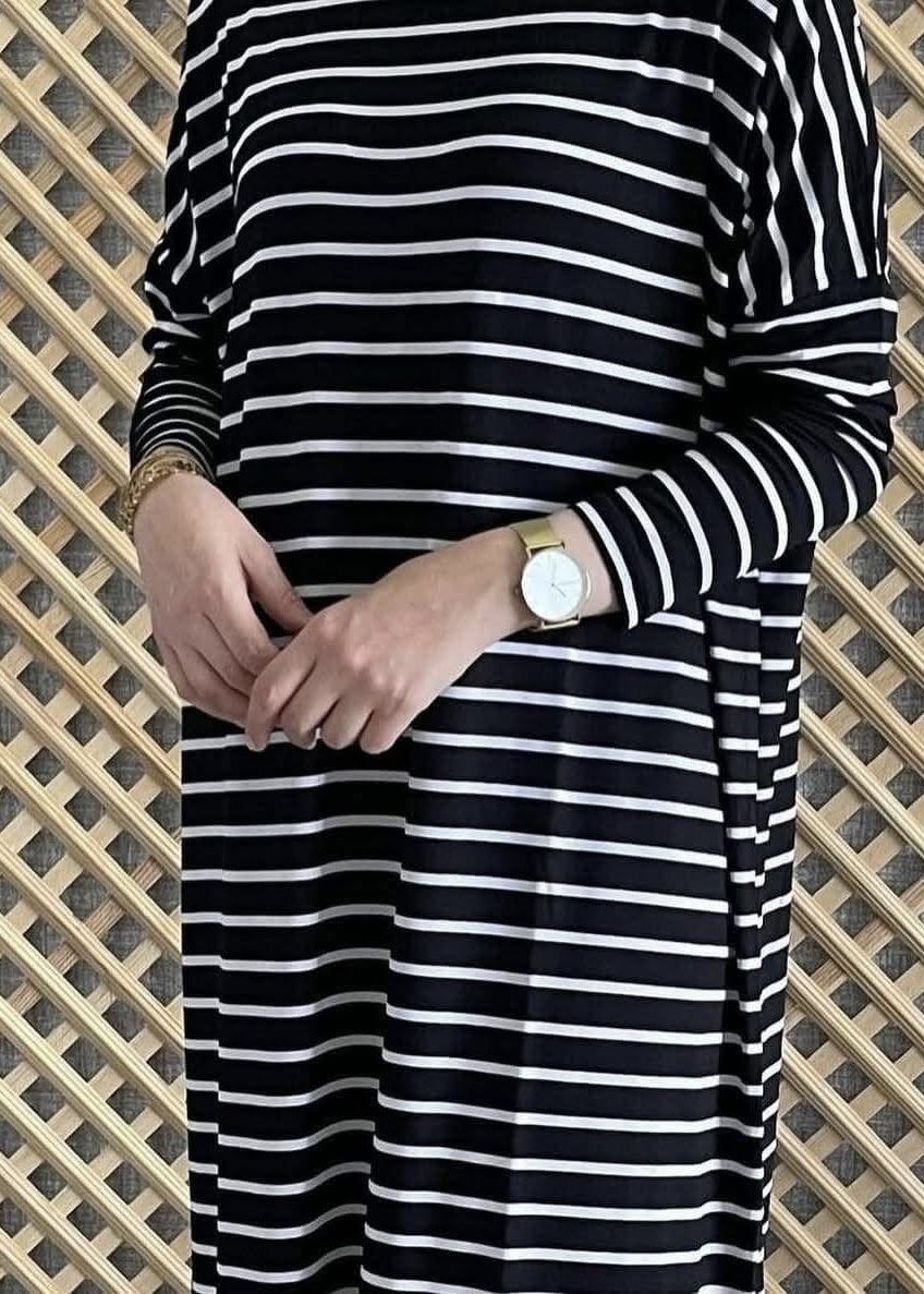 Stripped Long Dress - Image 3