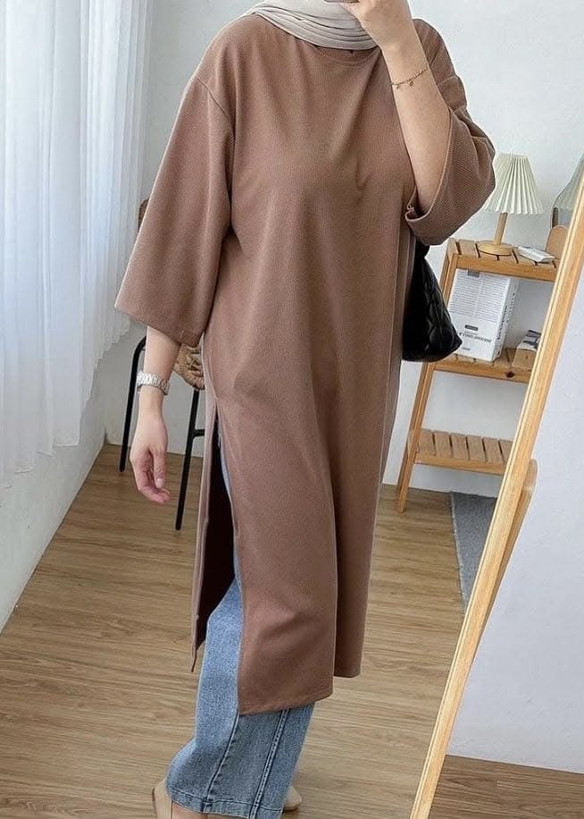 Long Drop Shoulder T Shirt