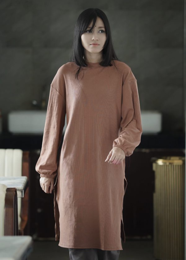 Long Drop Shoulder T Shirt With Elastic Cuff