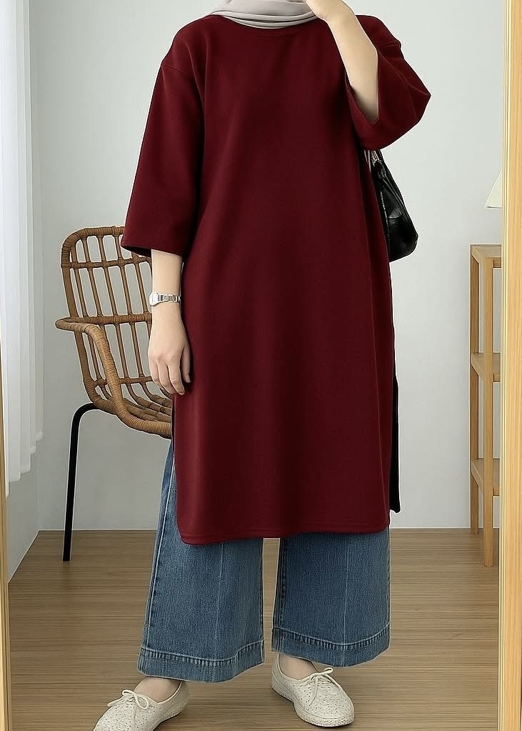 Long Drop Shoulder T Shirt - Image 4