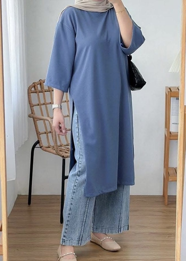 Long Drop Shoulder T Shirt - Image 9