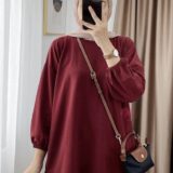 Drop Shoulder T Shirt With Elastic Cuff