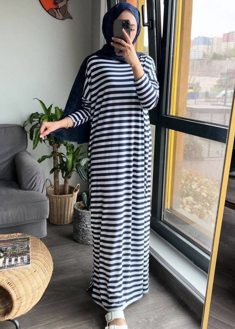 Stripped Long Dress - Image 2
