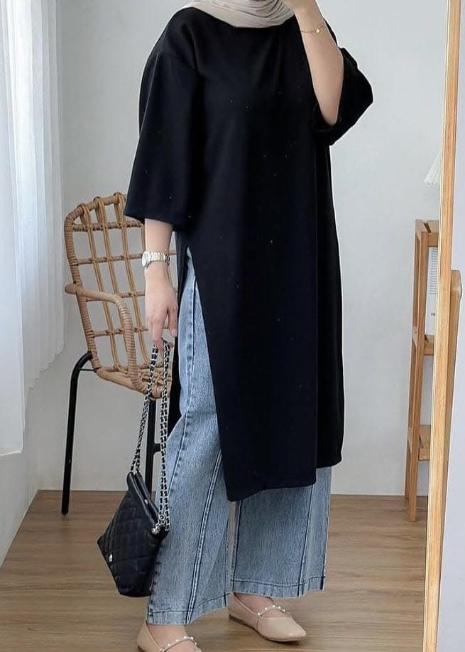 Long Drop Shoulder T Shirt - Image 3