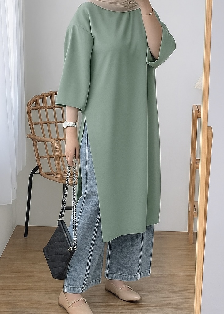 Long Drop Shoulder T Shirt - Image 6