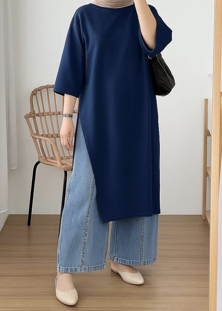 Long Drop Shoulder T Shirt - Image 7