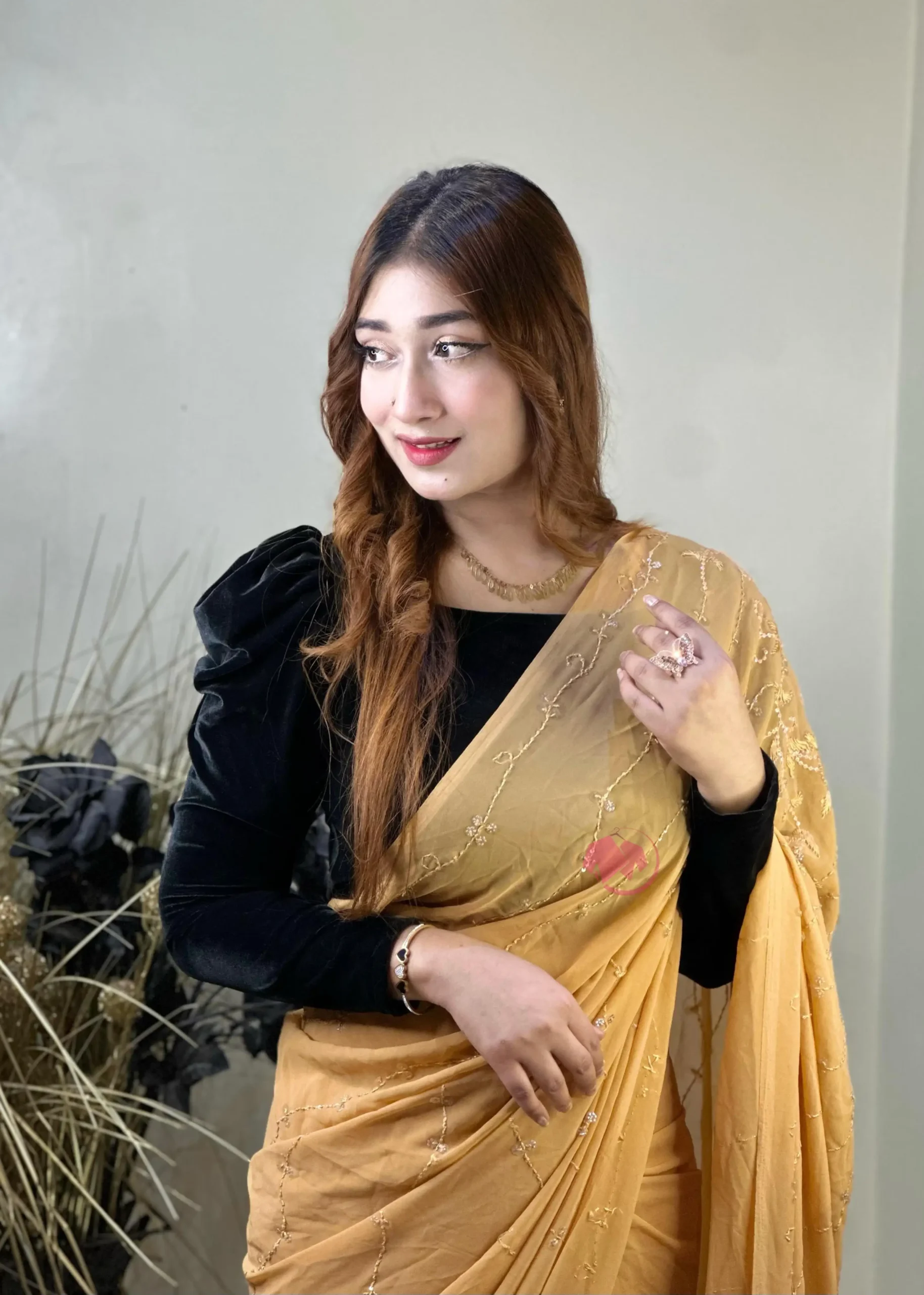 Velvet Full Sleeve Puff Blouse - Image 9