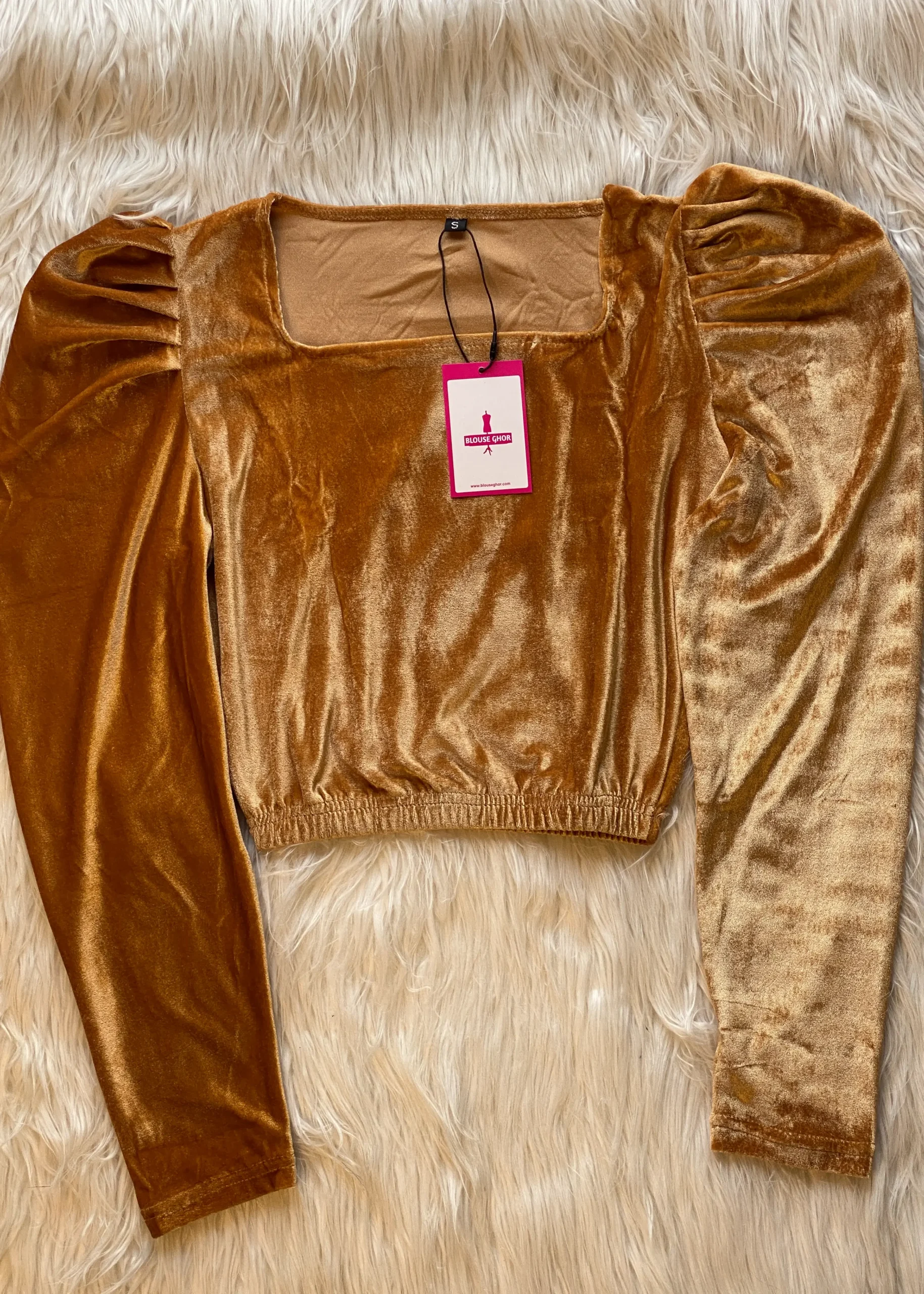 Velvet Full Sleeve Puff Blouse - Image 5