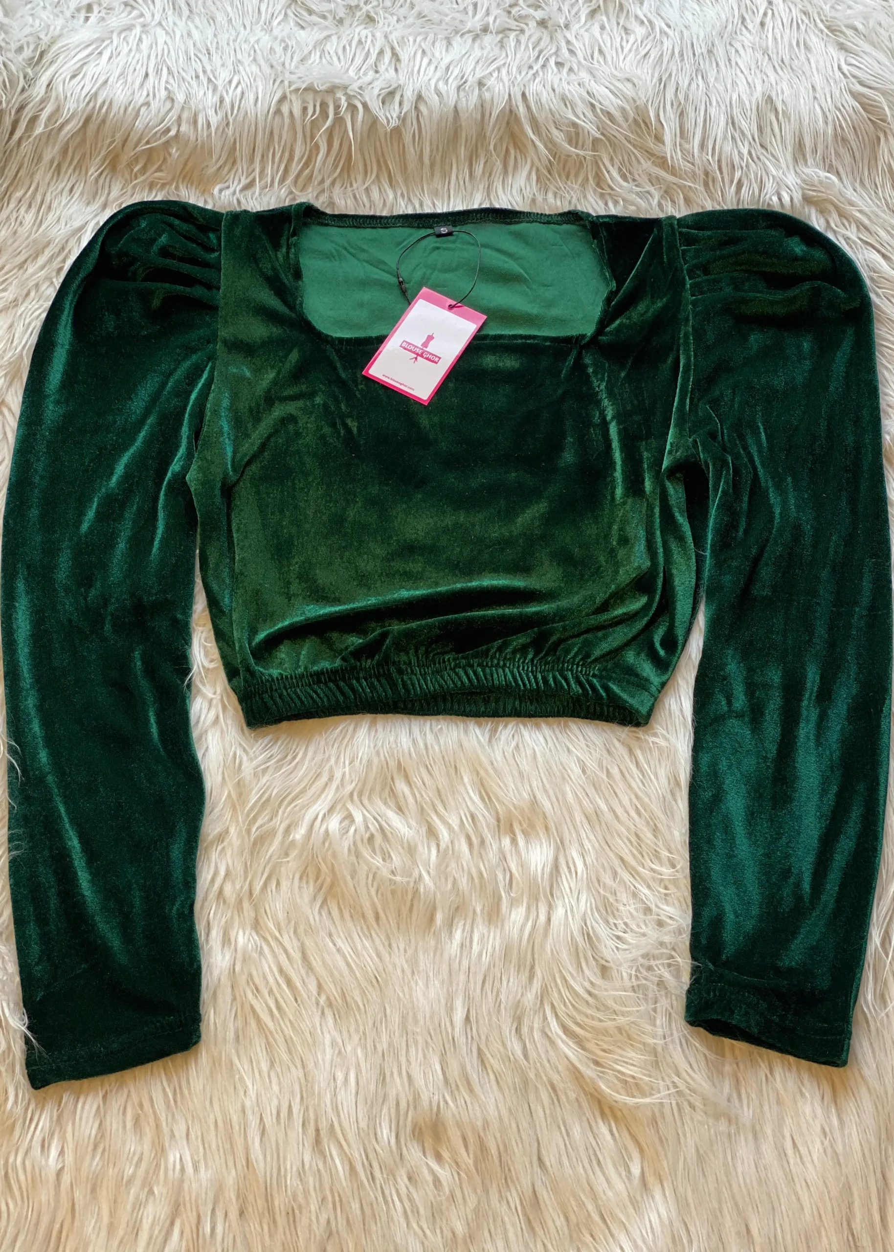 Velvet Full Sleeve Puff Blouse - Image 4