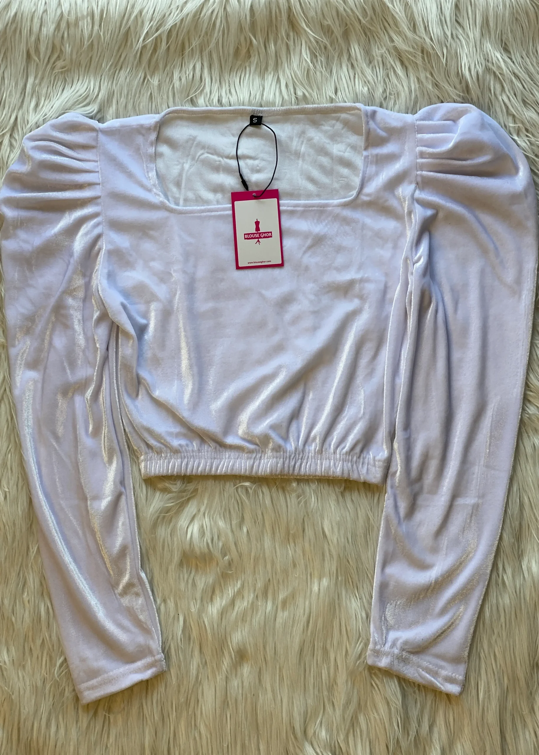 Velvet Full Sleeve Puff Blouse - Image 8